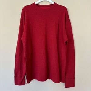 LL Bean Warm Double Layer Shirt Men XL Wool Cotton Long Sleeve Base Layer Red